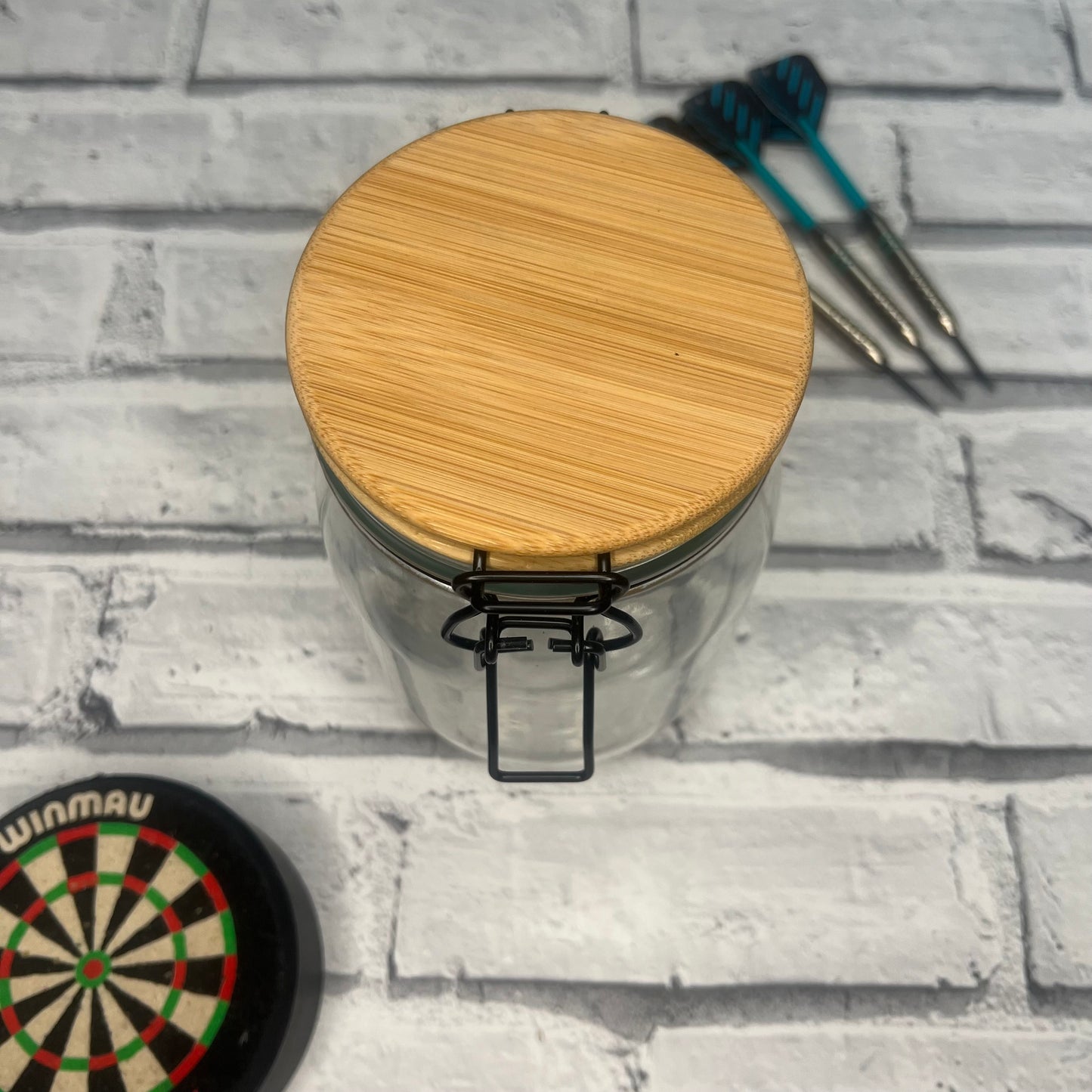 Jar With Laser Engraved Personalised - Darts