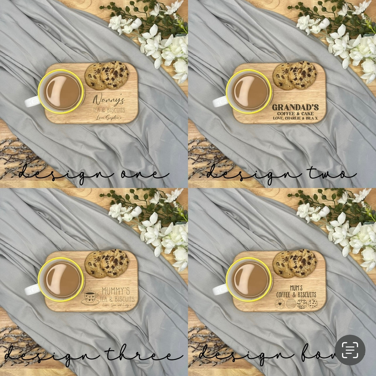 Personalised Wooden Tea & Biscuit Board