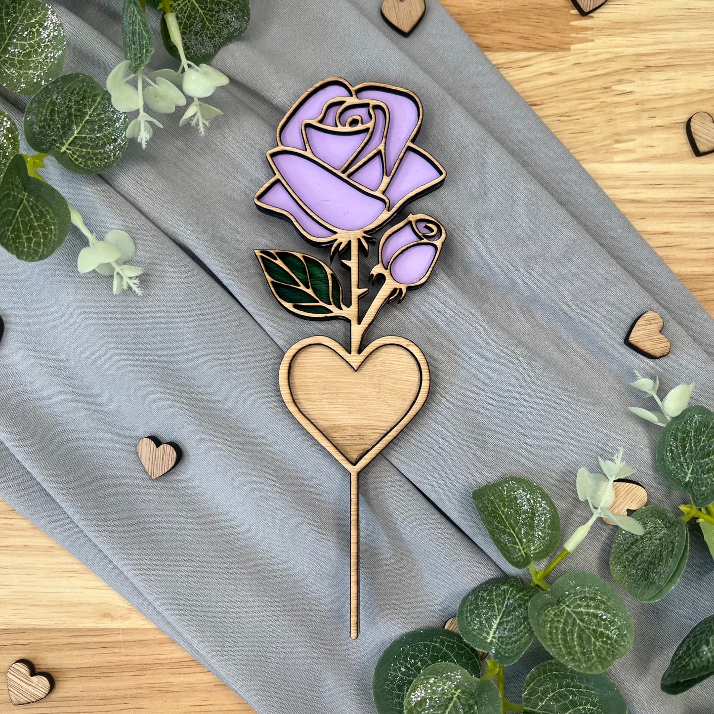 Wooden Keepsake Rose - Various Colours