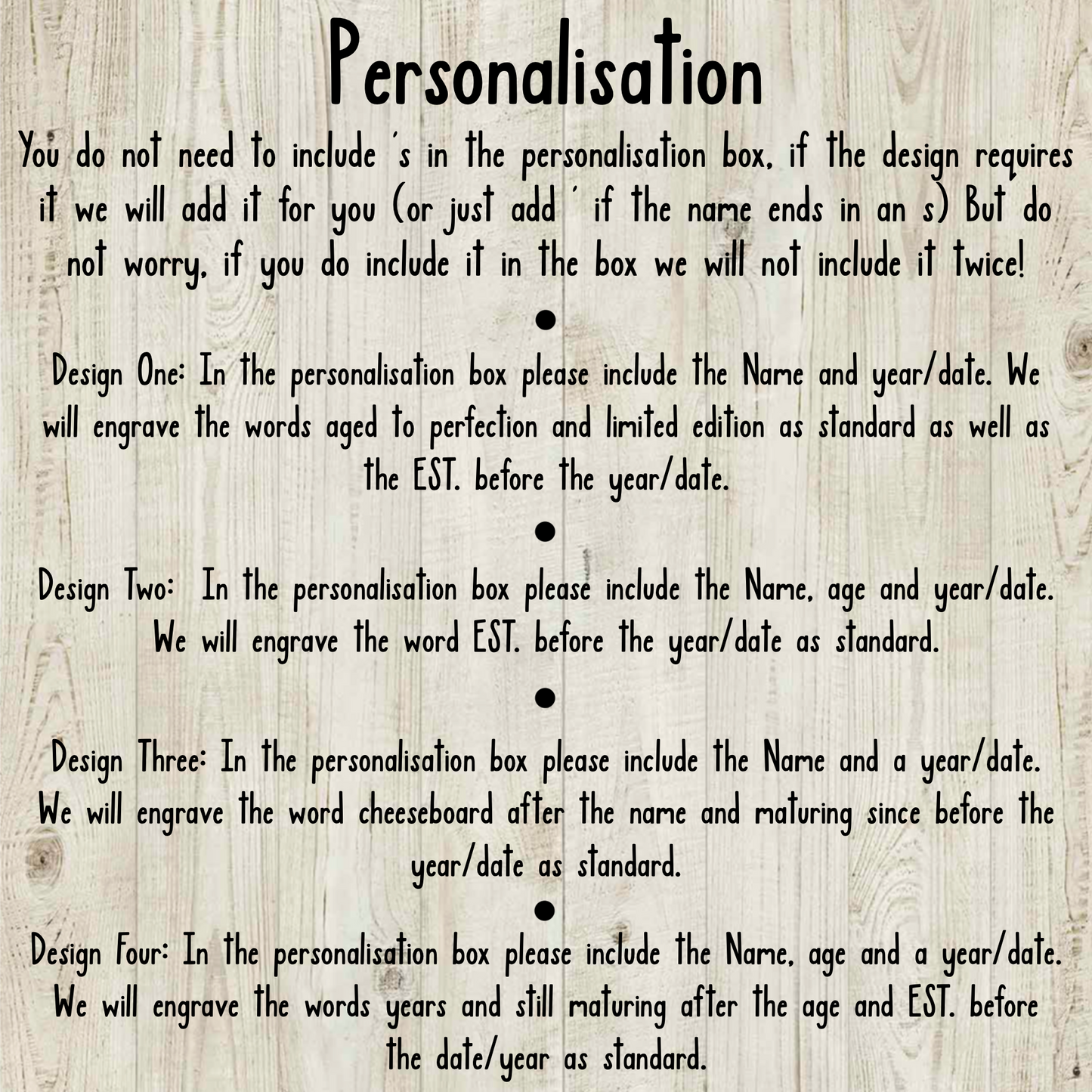 Personalised Cheese Board Set - Birthday Age Gift - Various Designs