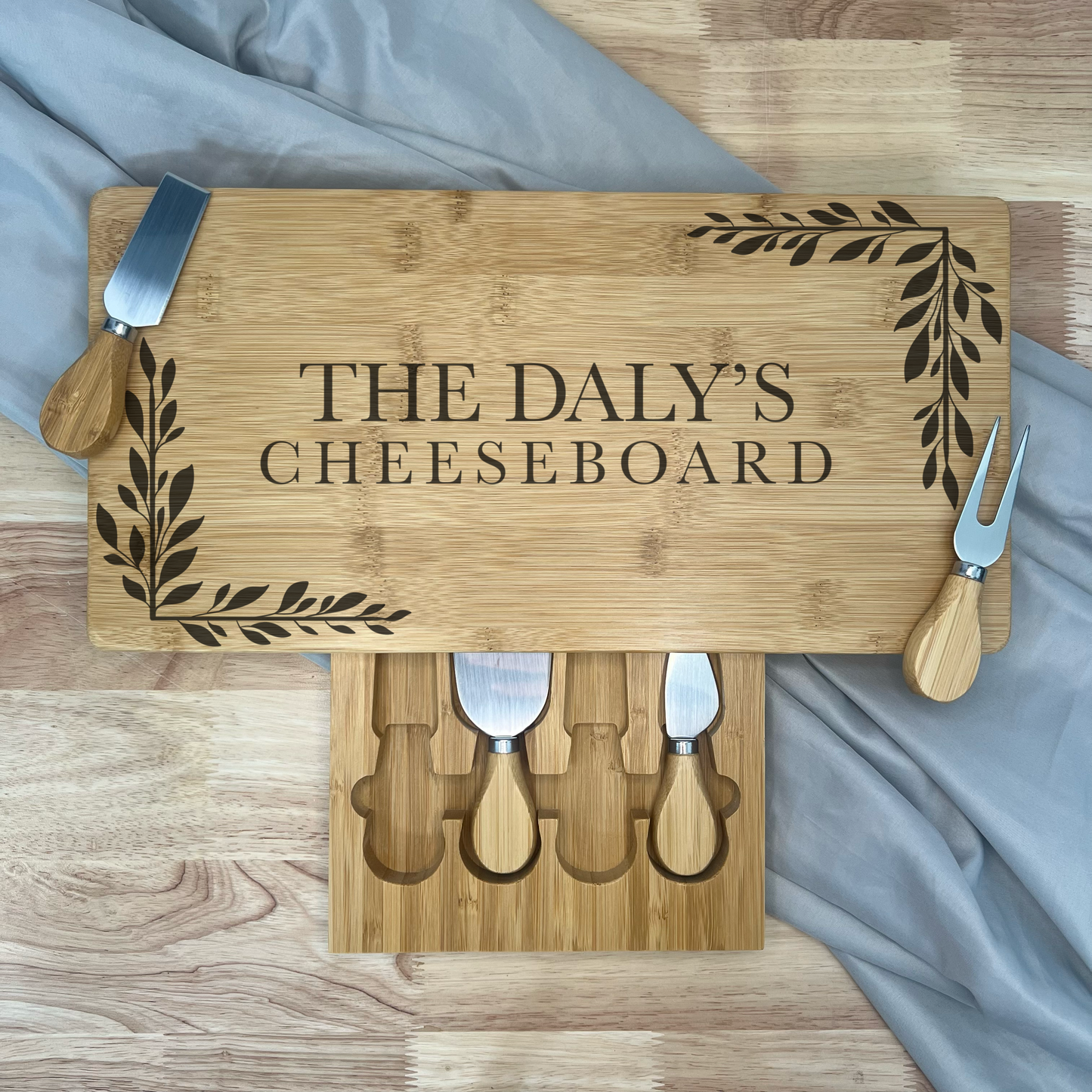 Rectangle Personalised Cheese Board Set - Various Designs