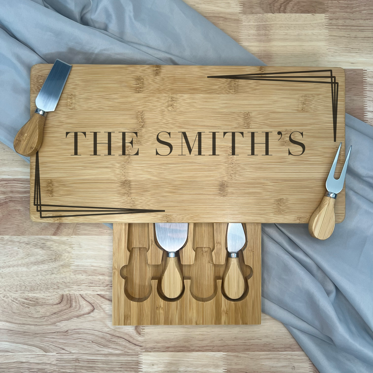 Rectangle Personalised Cheese Board Set - Various Designs
