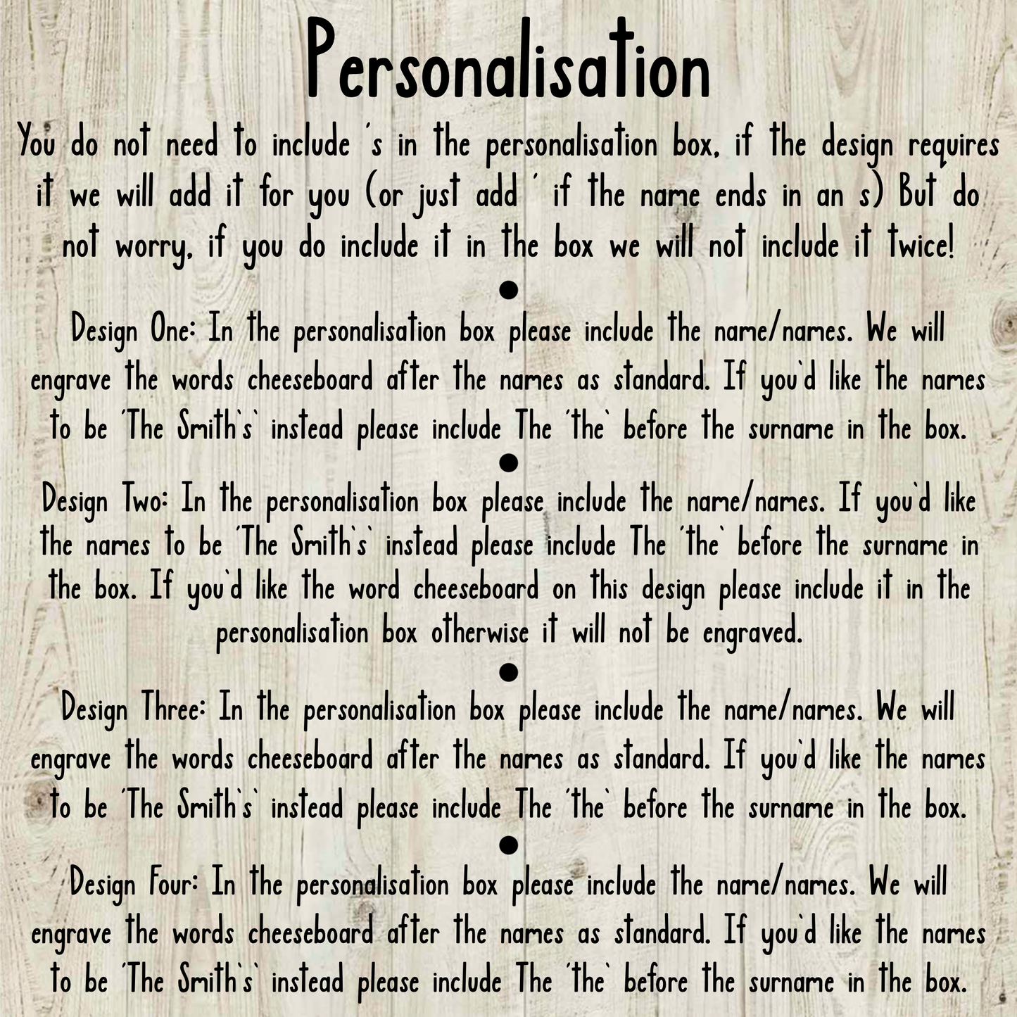 Square Personalised Cheese Board Set - Various Designs