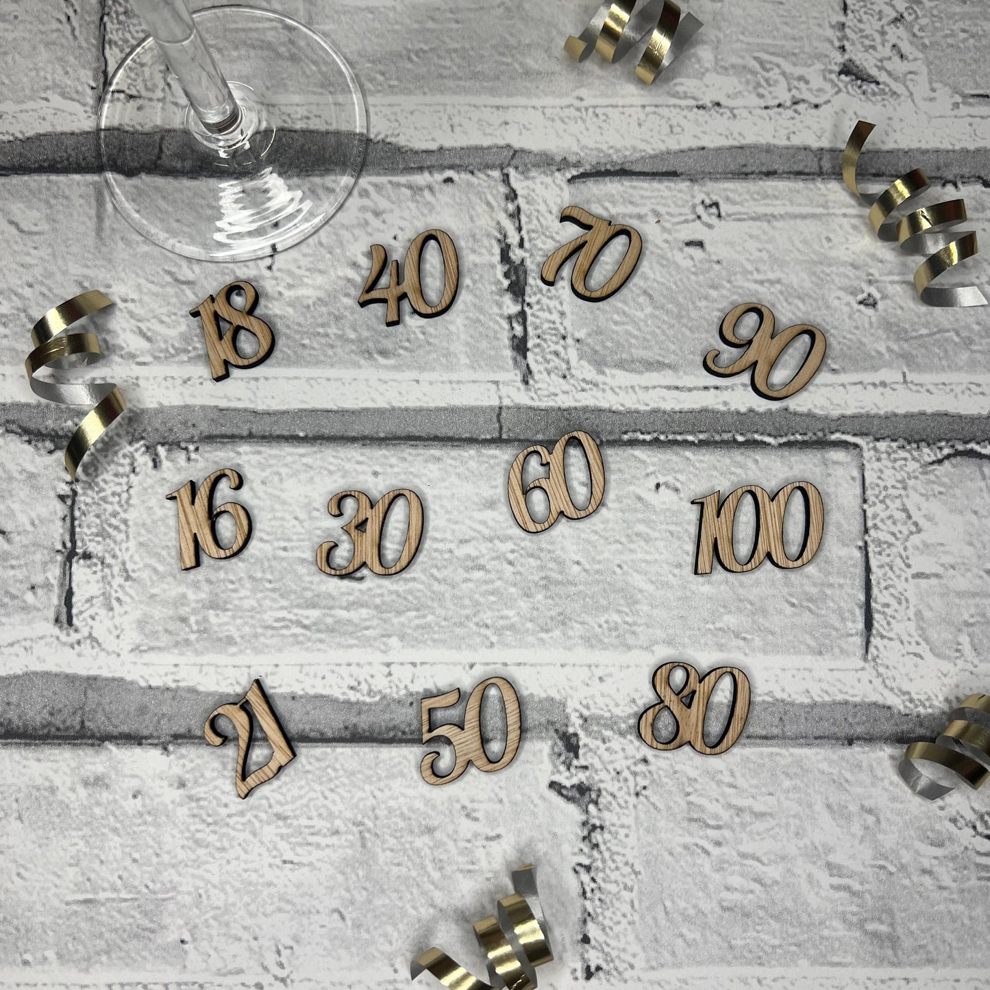 Wooden Table Number Confetti - 18