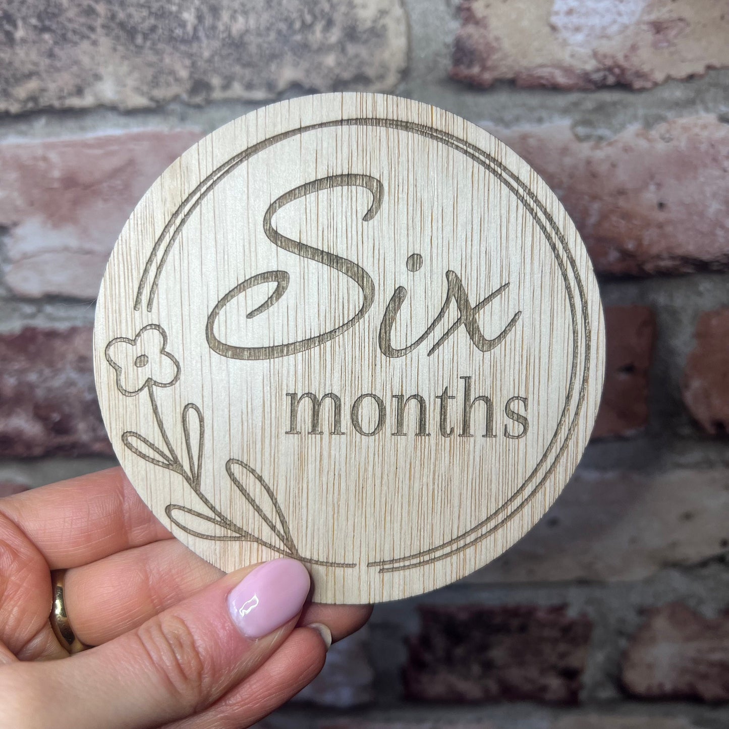 Baby Milestone Wooden Disks - Hello World to One Year