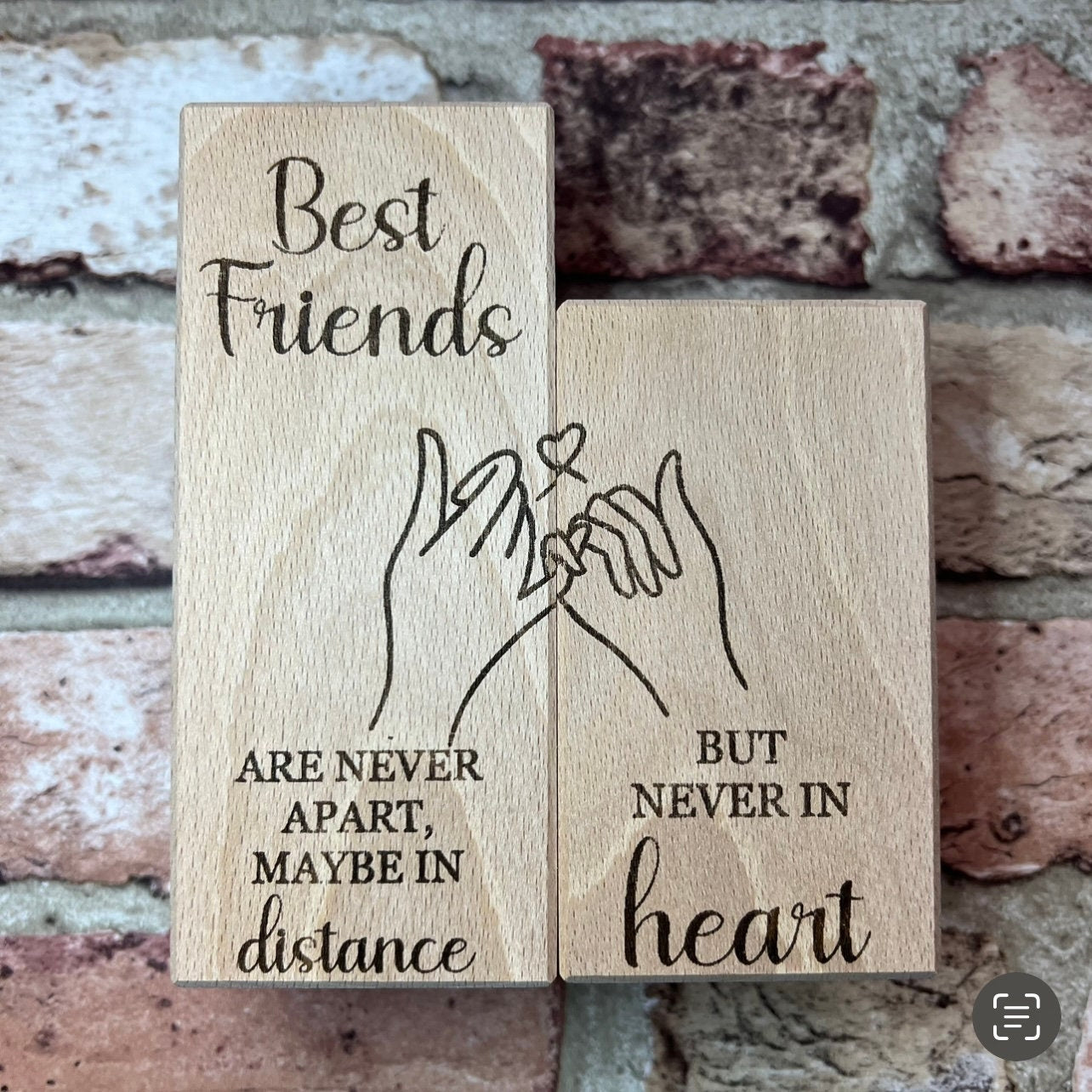 Set Of Two Wooden Tea Light Holder - Best Friends
