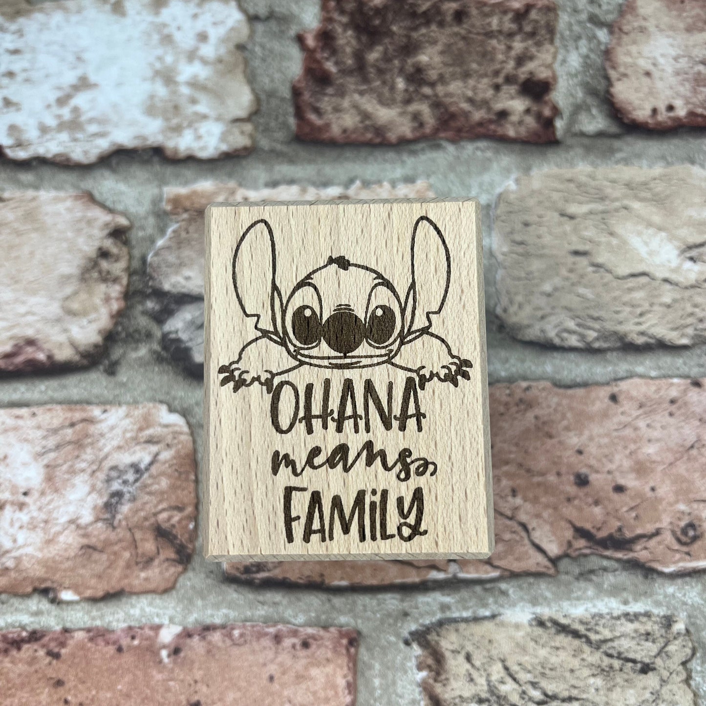 Ohana Means Family - Short Wooden Tea Light Holder