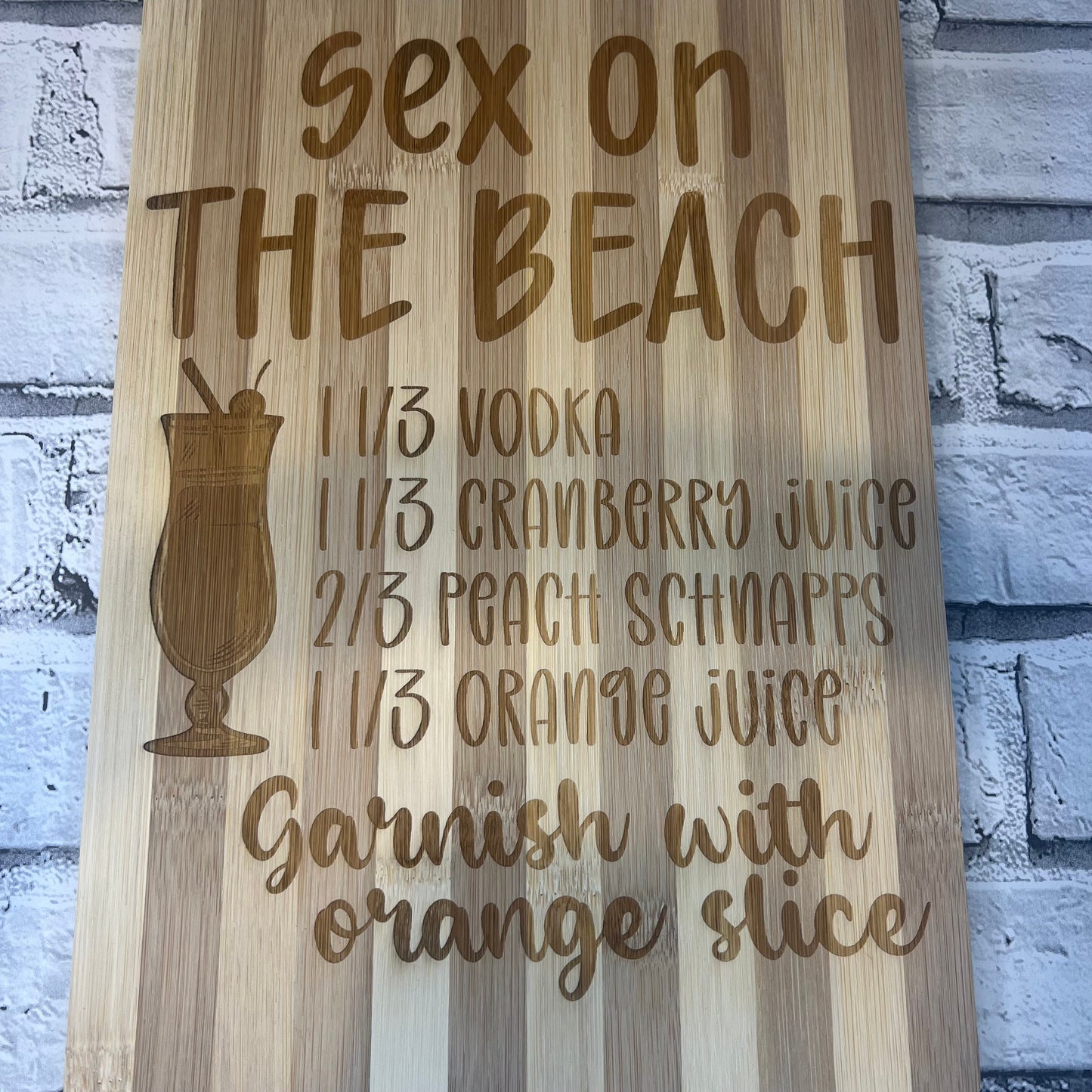 Bamboo Chopping/Serving Board - Cocktail Collection - Sex On The Beach