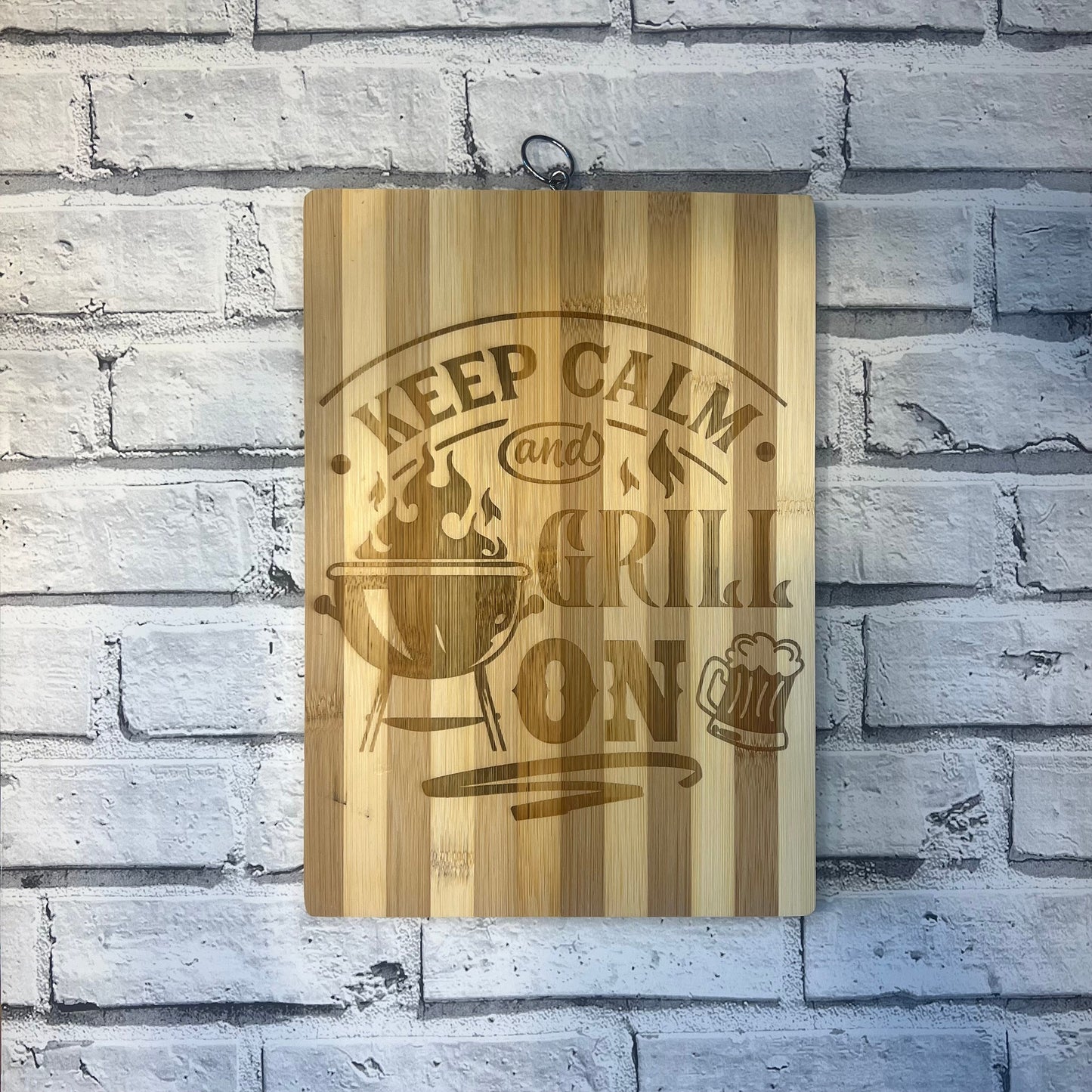 Bamboo Chopping/Serving Board - Keep Calm and Grill On