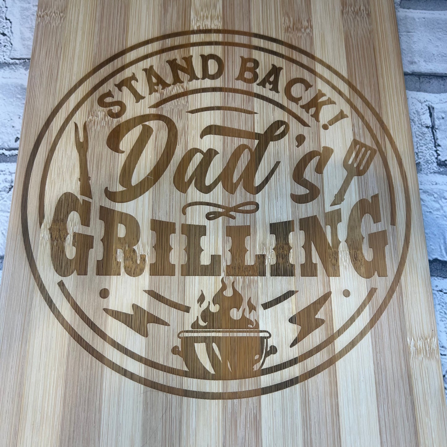 Bamboo Chopping/Serving Board - Stand Back Dad's Grilling