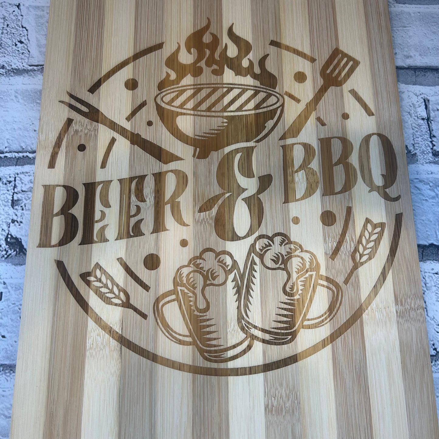 Bamboo Chopping/Serving Board - Beer & BBQ