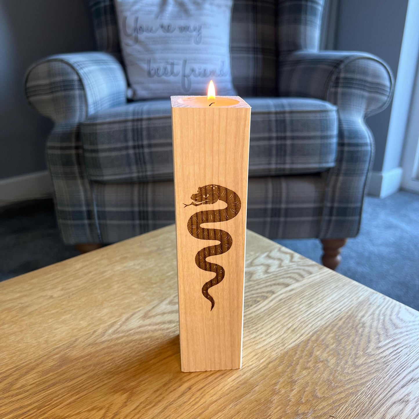 Chinese New Year 2025 - Extra Tall Wooden Pillar Tea Light Holder