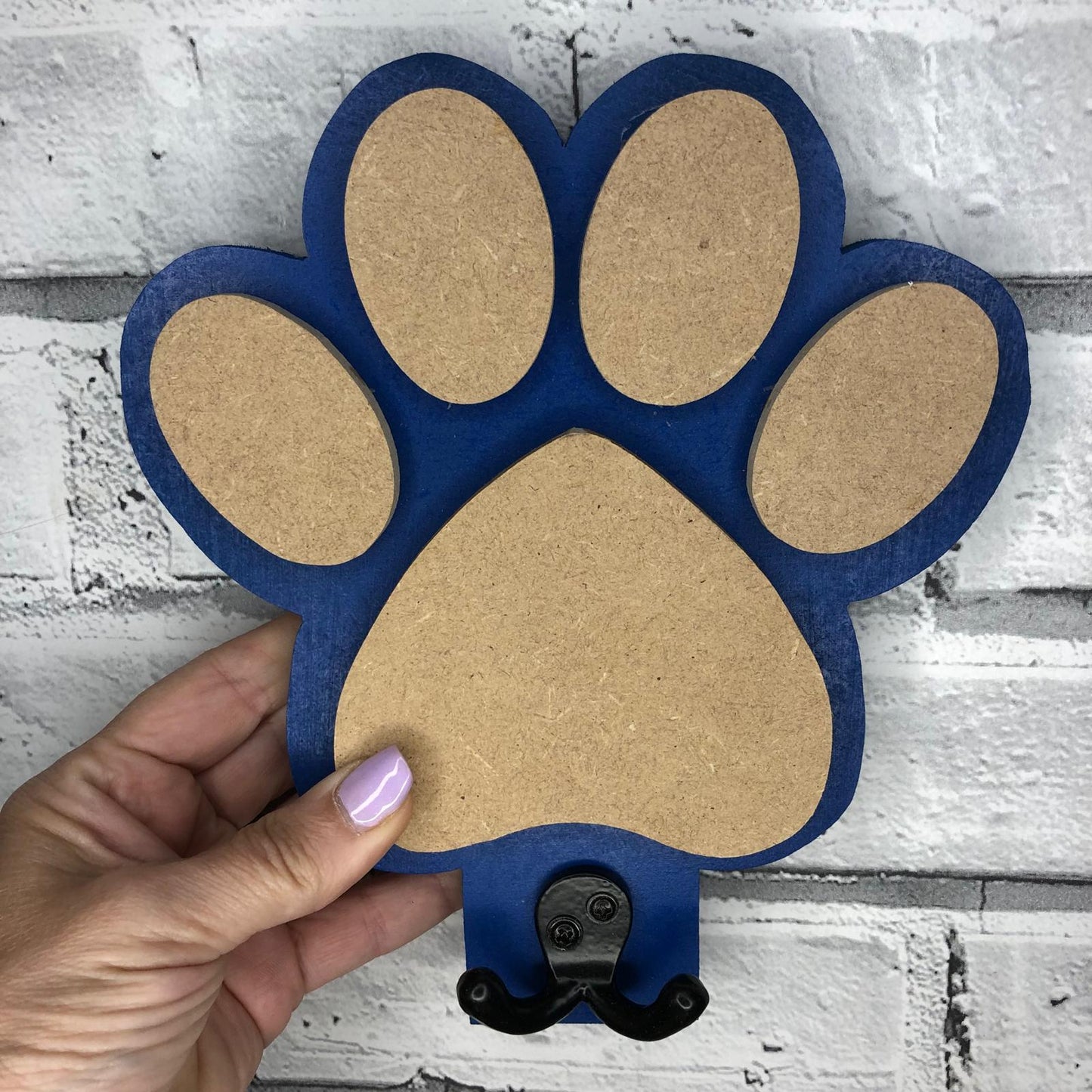 Paw Print Dog Lead Holder - Navy