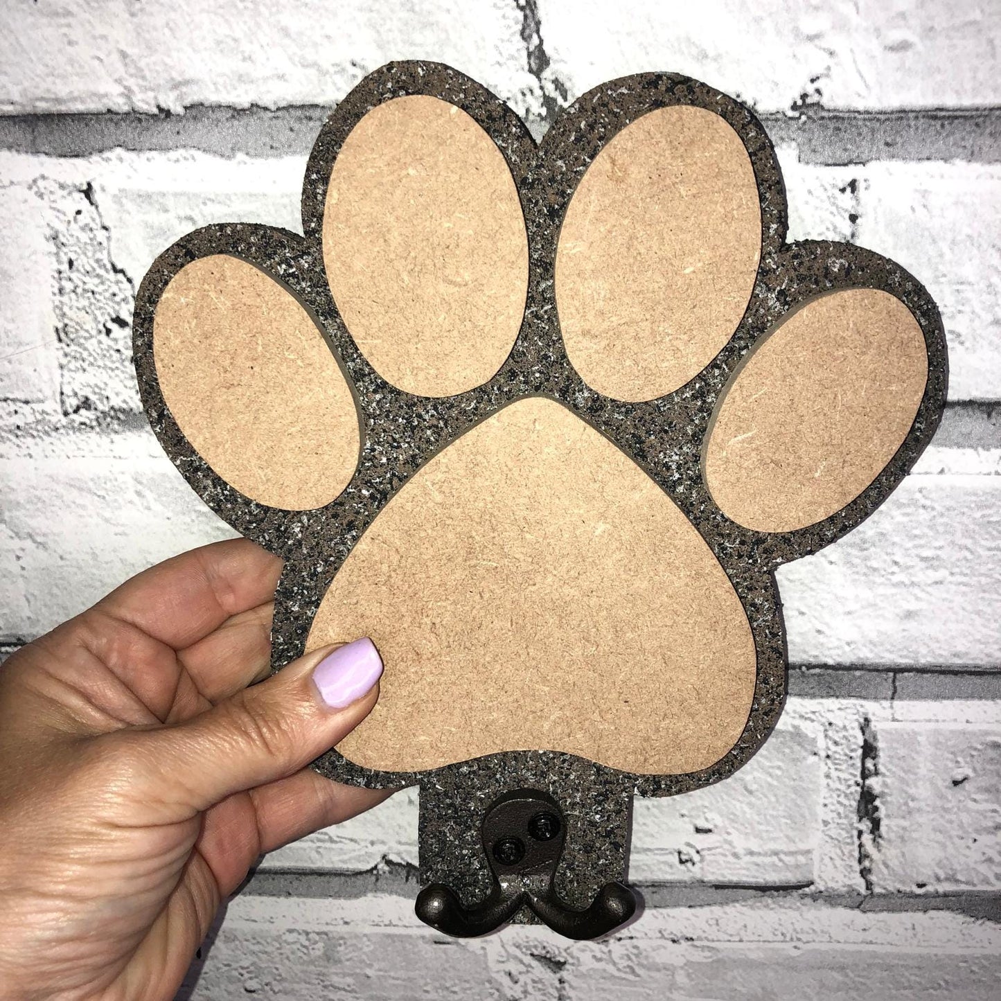 Paw Print Dog Lead Holder - Dark Grey