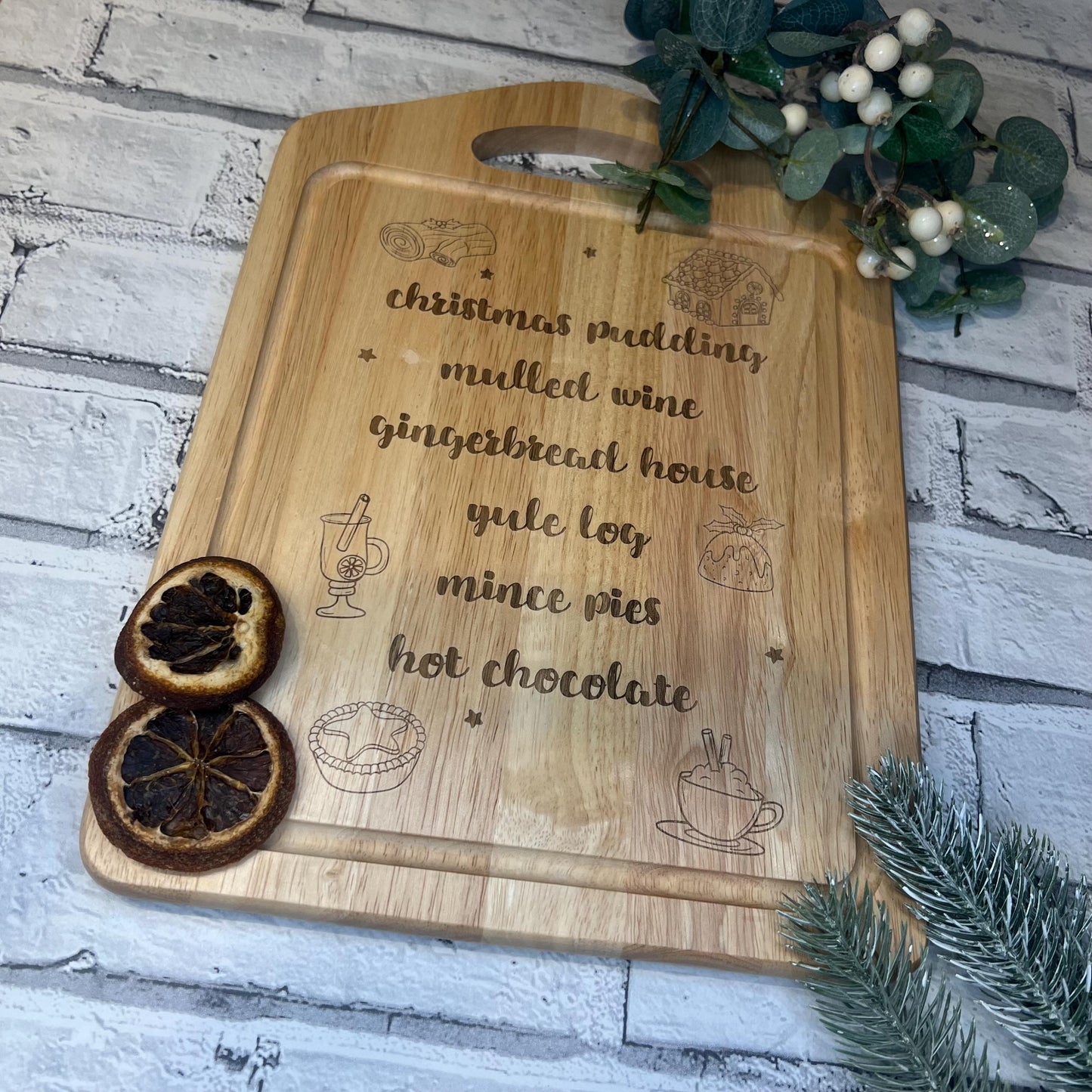 Bamboo Chopping/Serving Board - Christmas/Winter