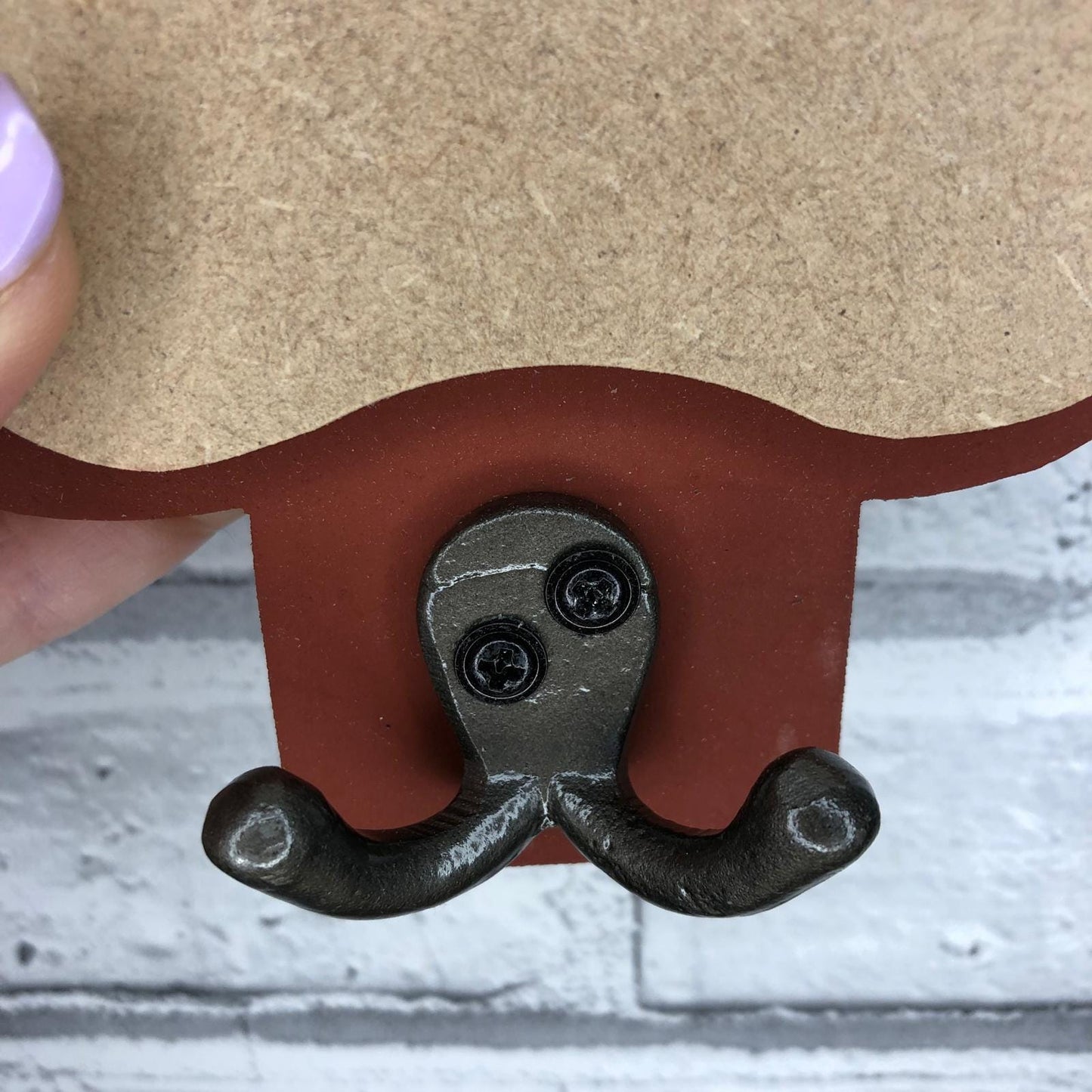 Paw Print Dog Lead Holder - Rustic Red