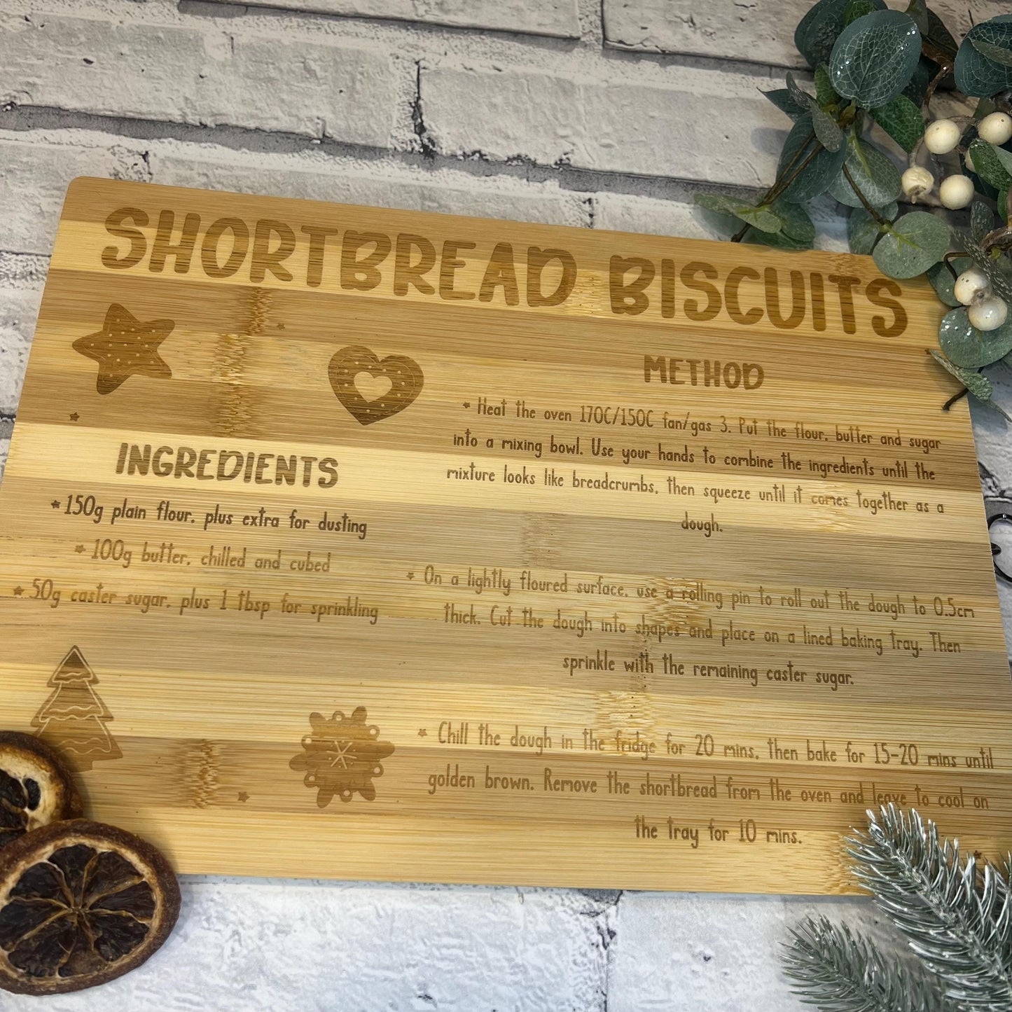 Bamboo Chopping/Serving Board - Shortbread Recipe