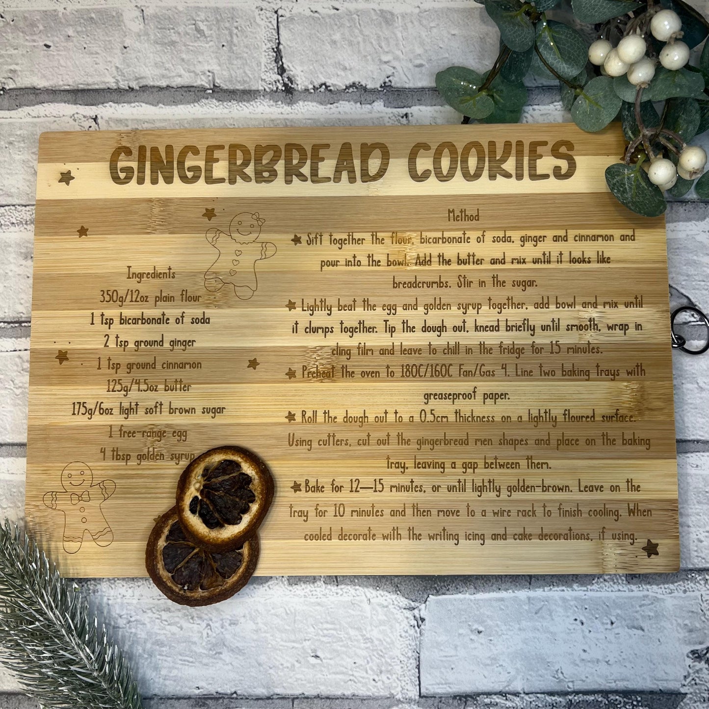 Bamboo Chopping/Serving Board - Gingerbread Cookies