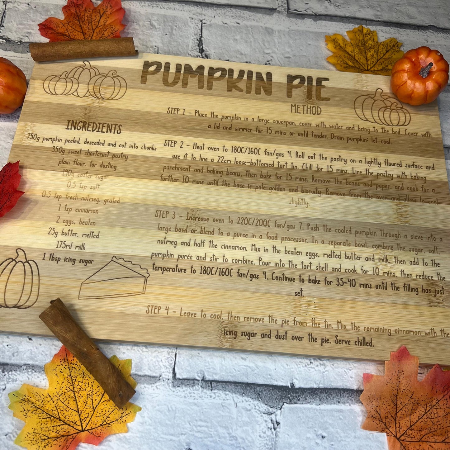Bamboo Chopping/Serving Board - Pumpkin Pie