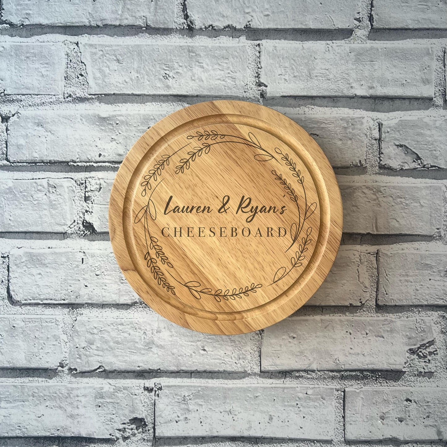 Circle Personalised Cheese Board Set - Various Designs