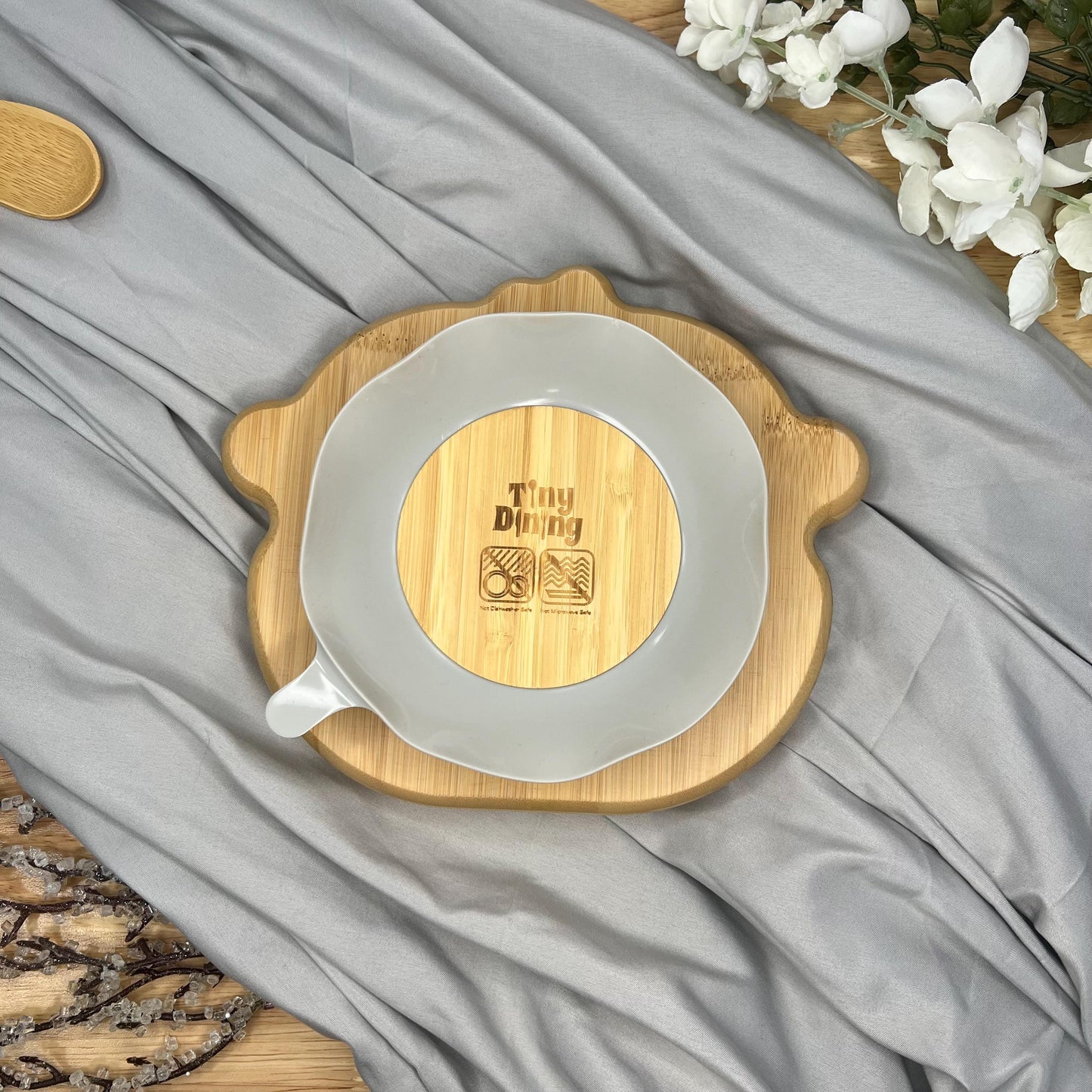 Children's Bamboo Plate With Personalisation - Monkey