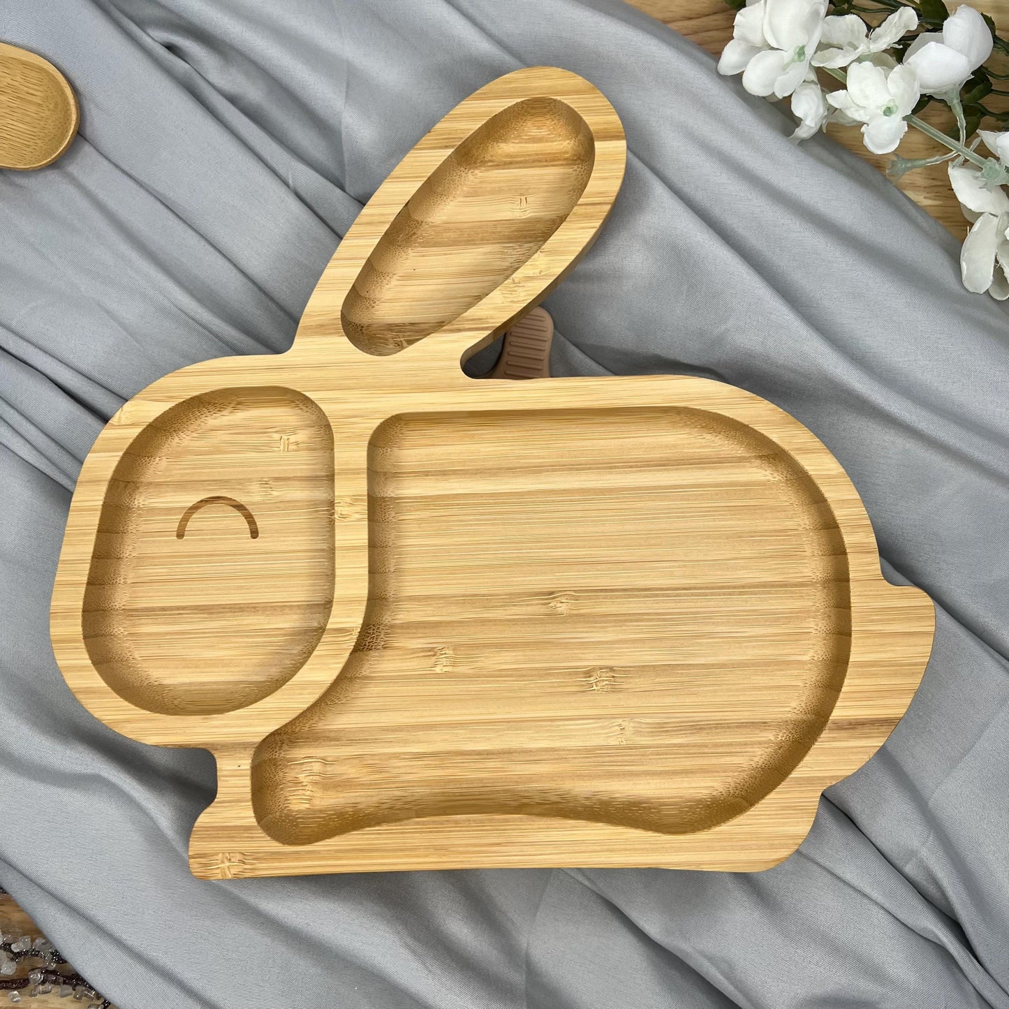 Children's Bamboo Plate With Personalisation - Bunny