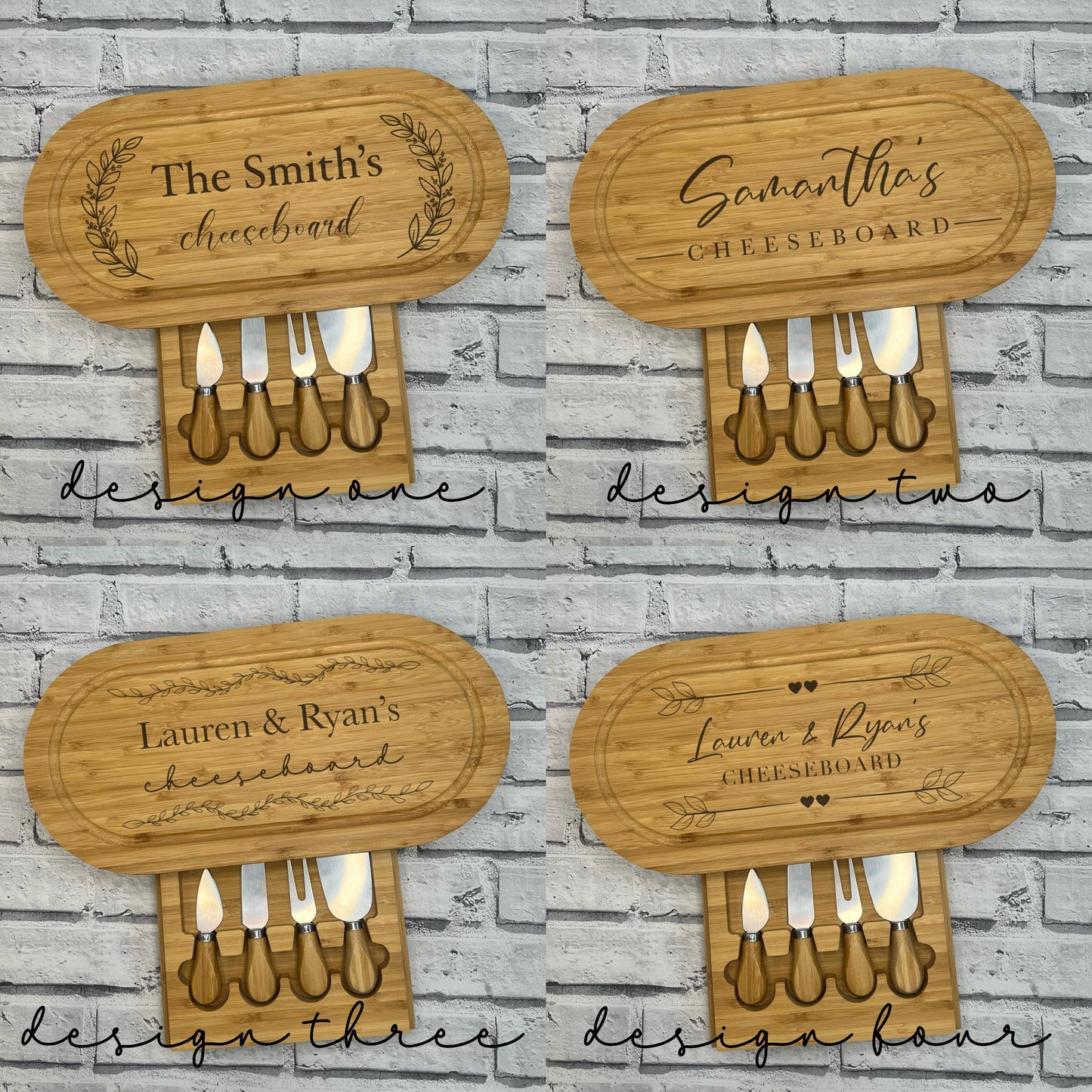 Personalised Cheese Board Set - Various Designs