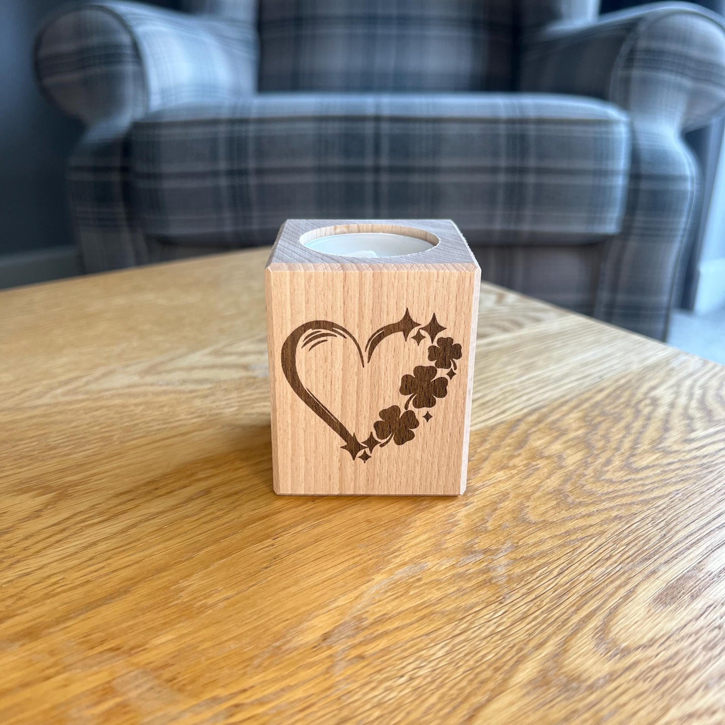 St Patricks Day - Shamrock Heart - Candle