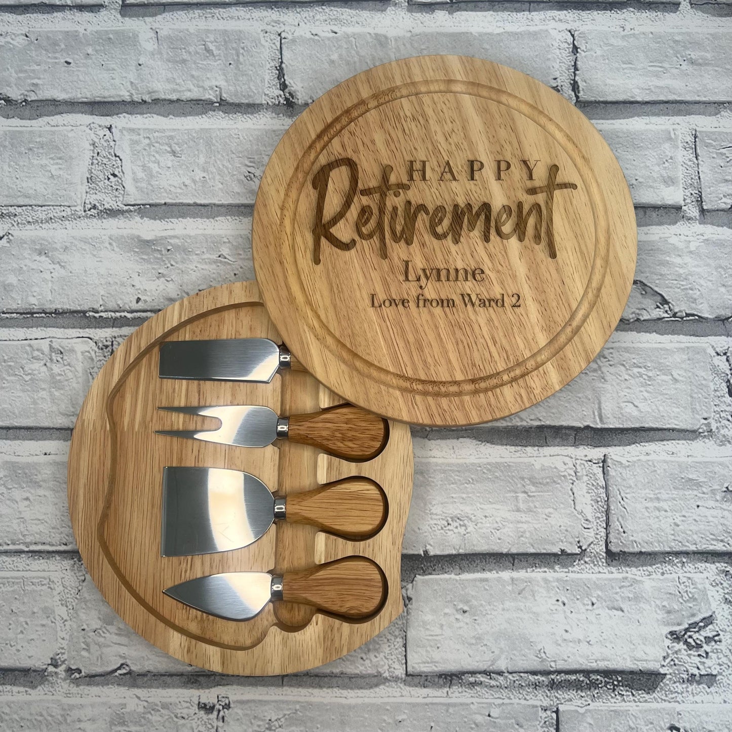 Personalised Cheese Board Set - Retirement Gift - Various Designs
