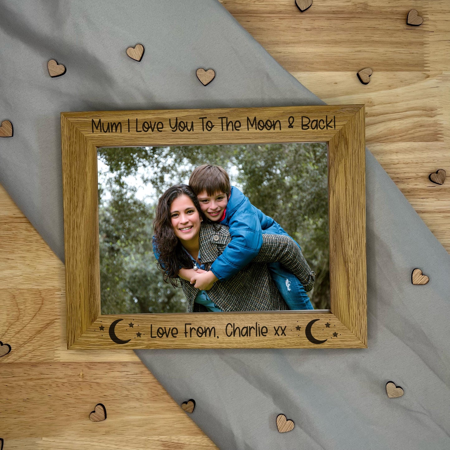 Mum I Love You To The Moon & Back Personalised Photo Frame