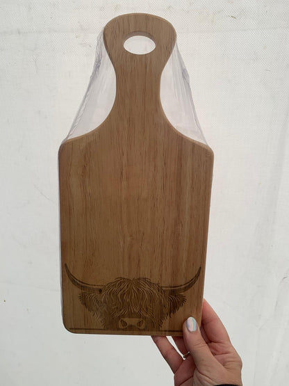 Chopping/Serving Board - Peeking Highland Cow