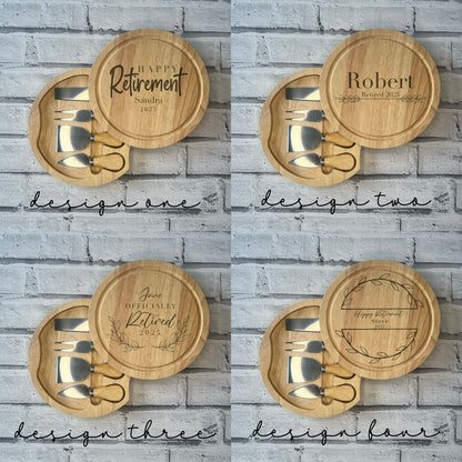 Personalised Cheese Board Set - Retirement Gift - Various Designs