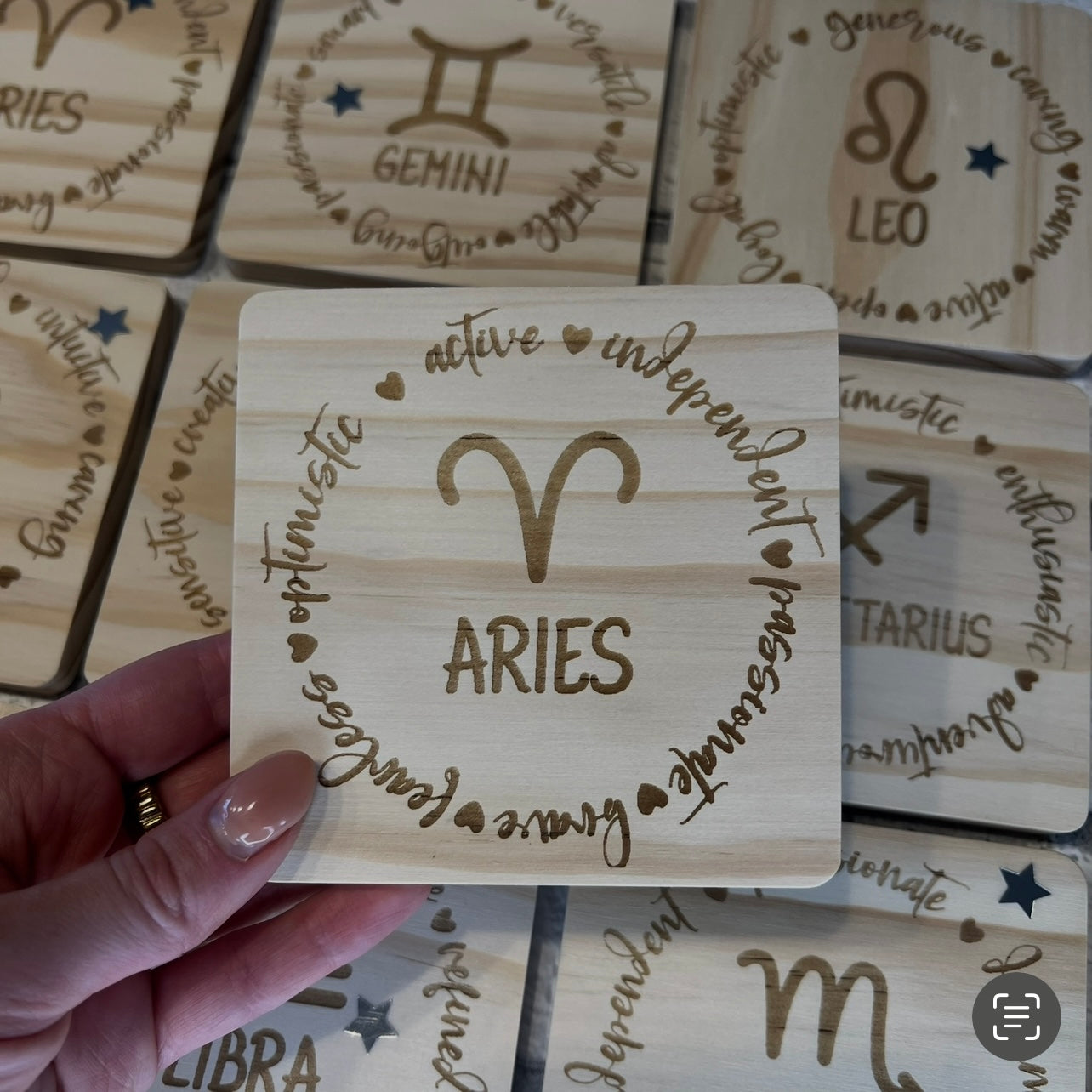 Zodiac Sign and Traits Coaster