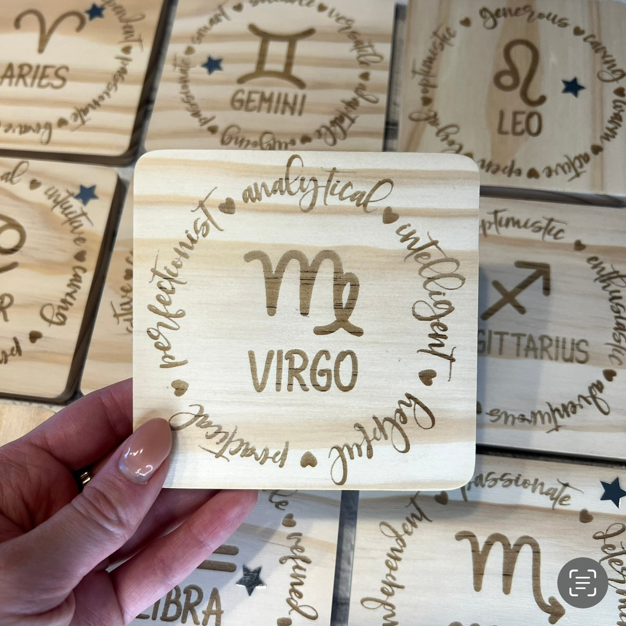 Zodiac Sign and Traits Coaster