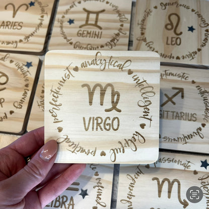Zodiac Sign and Traits Coaster