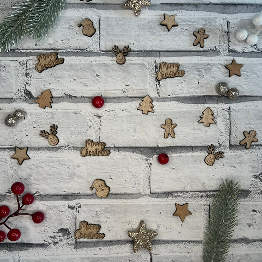 Wooden Table Confetti - Christmas