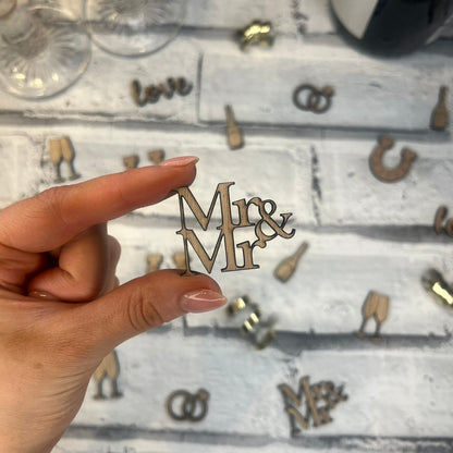 Wooden Table Confetti - Wedding