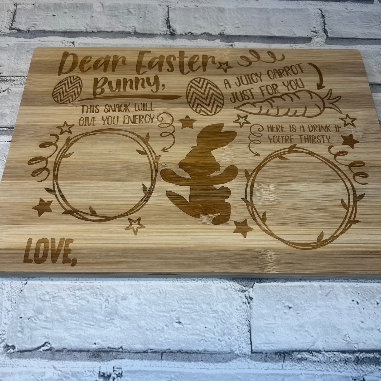 Bamboo Chopping/Serving Board - Dear Easter Bunny