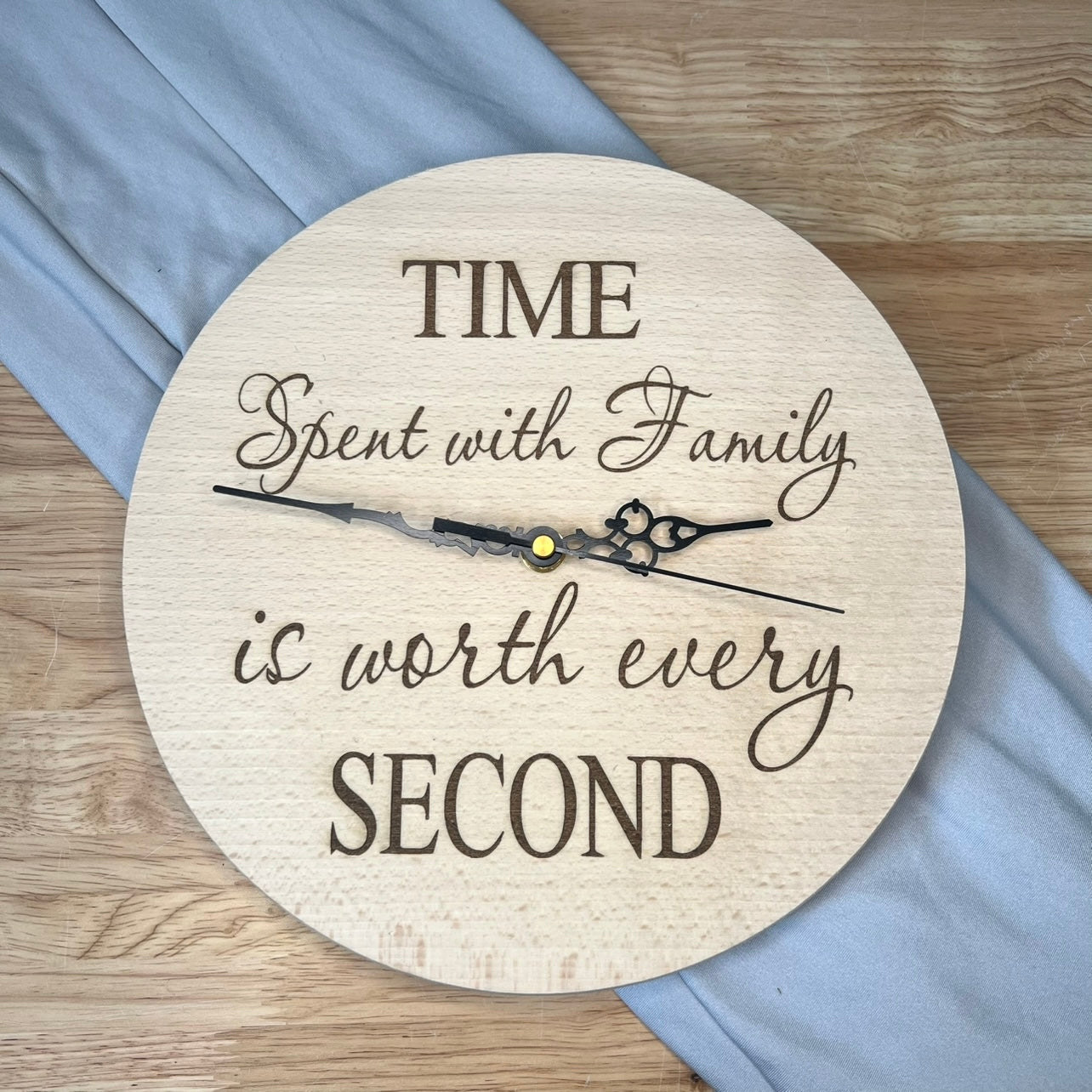 Wooden Clock - Time Spent With Family Is Worth Every Second