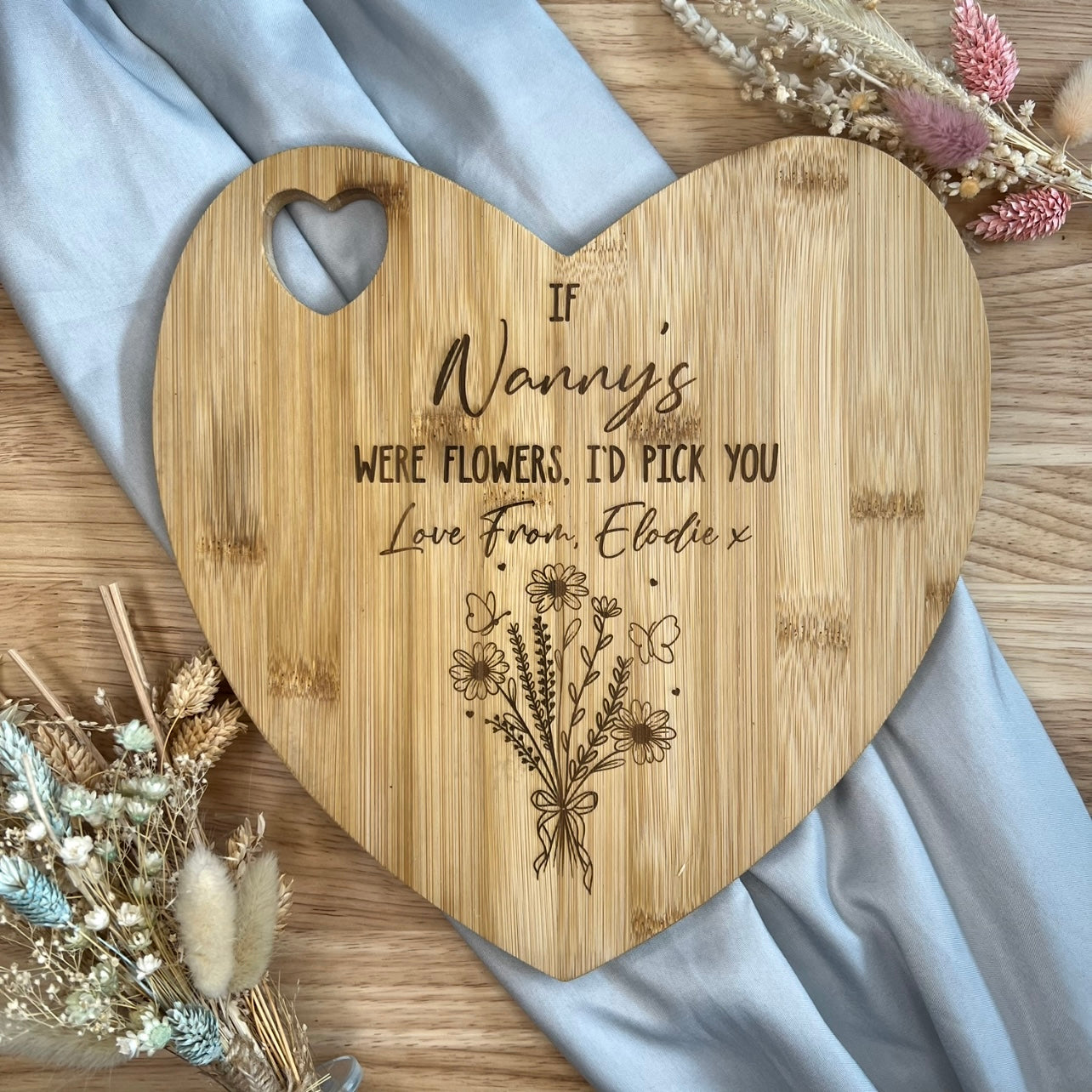 If Mummy's/Nanny's Were Flowers I'd Pick You - Personalised Heart Board