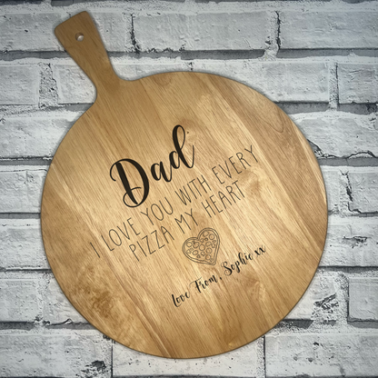 Personalised Pizza Board - I Love You With Every Pizza My Heart