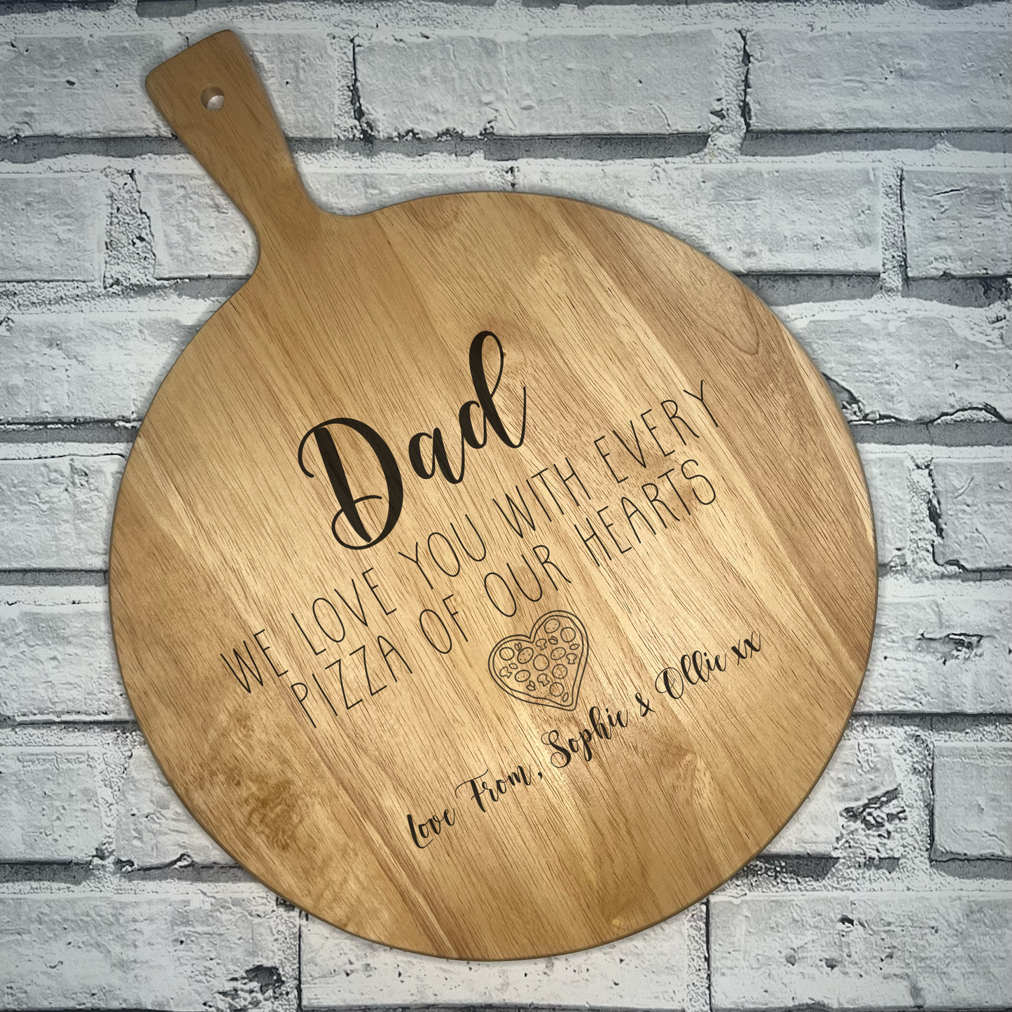 Personalised Pizza Board - I Love You With Every Pizza My Heart