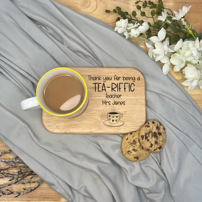 Personalised Teacher Gift Wooden Coaster