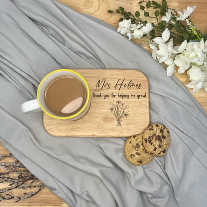 Personalised Teacher Gift Wooden Coaster