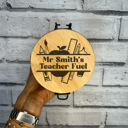 Personalised Jar With Laser Engraved Lid - Teacher Fuel