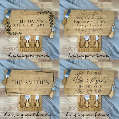 Rectangle Personalised Cheese Board Set - Various Designs