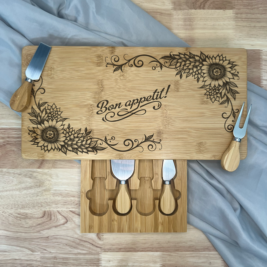 Rectangle Cheese Board Gift Set - Bon Appetit!