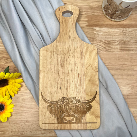 Chopping/Serving Board - Peeking Highland Cow