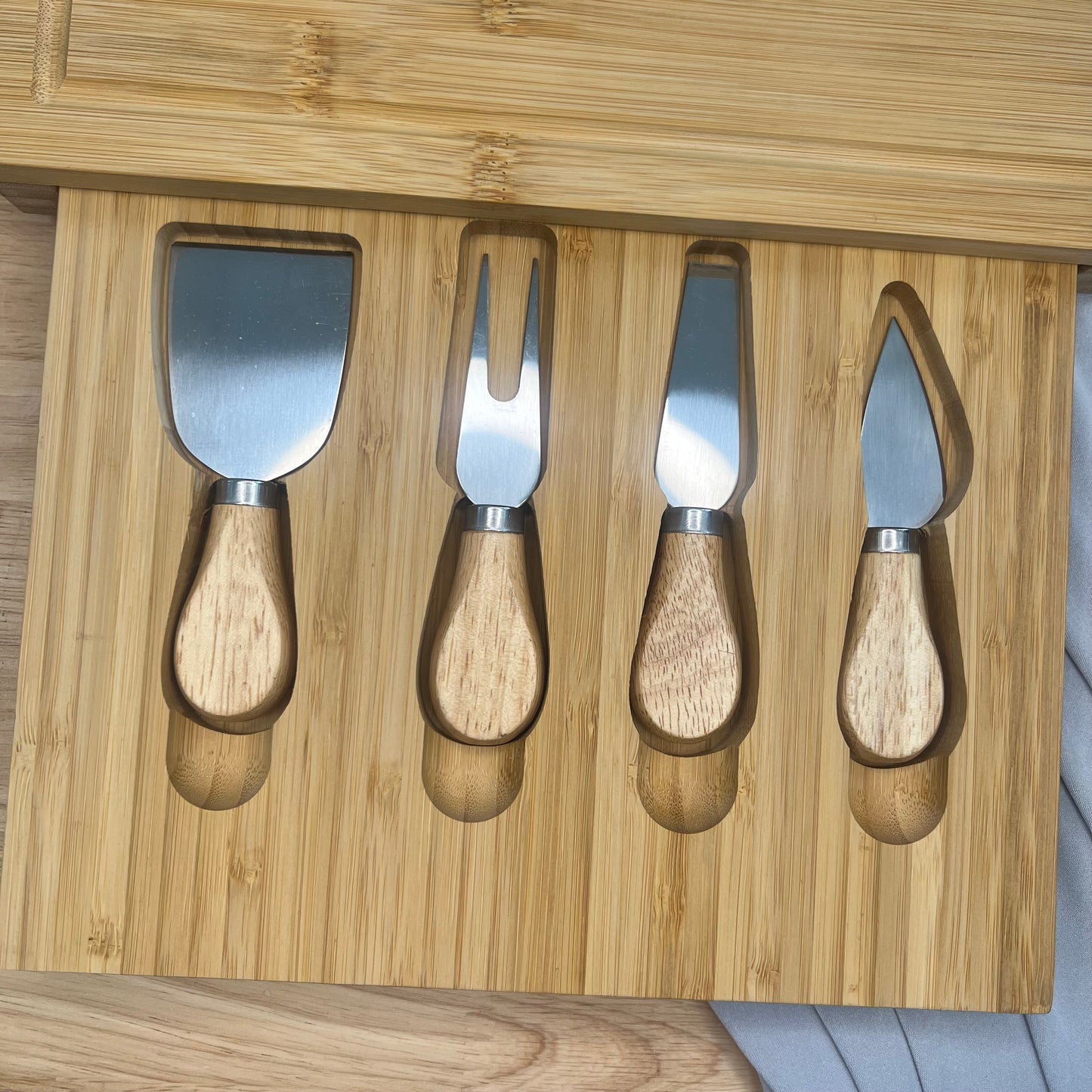 Square Personalised Cheese Board Set - Various Designs