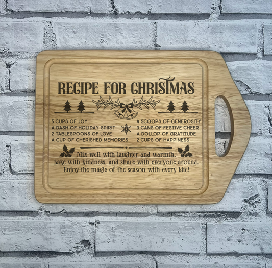 Bamboo Chopping/Serving Board - Recipe For Christmas